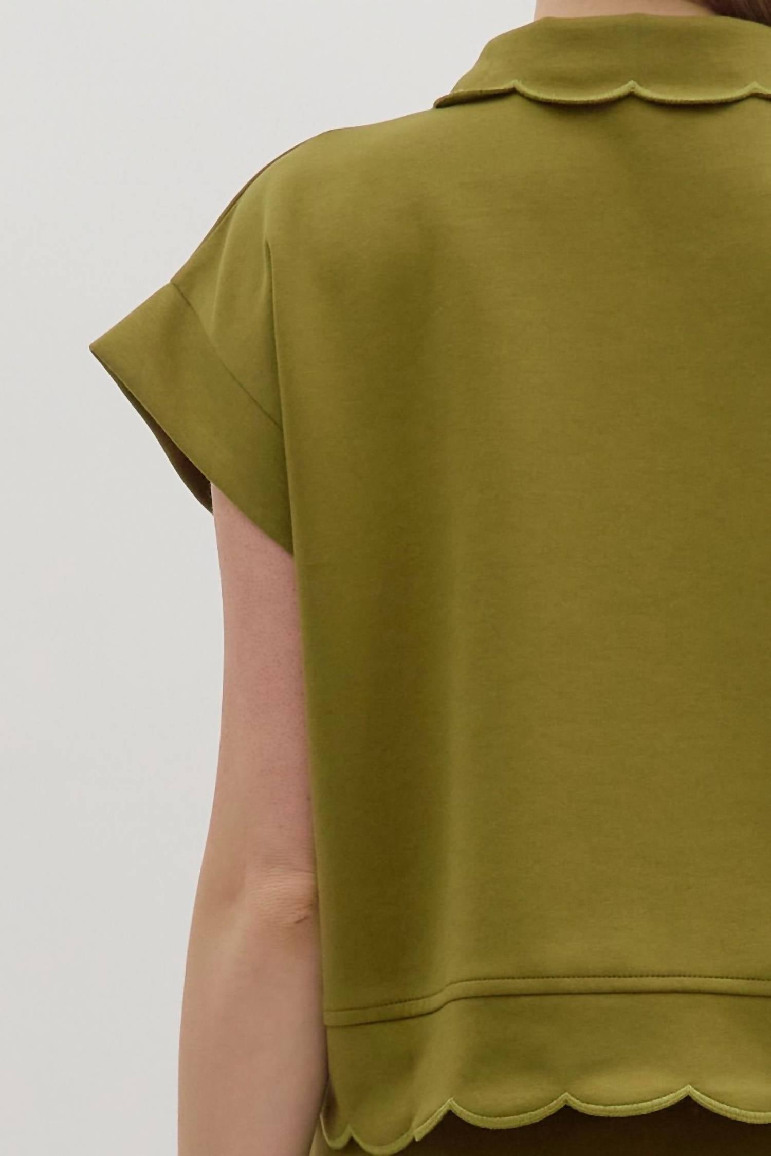 Entro - Scalloped Pullover Top