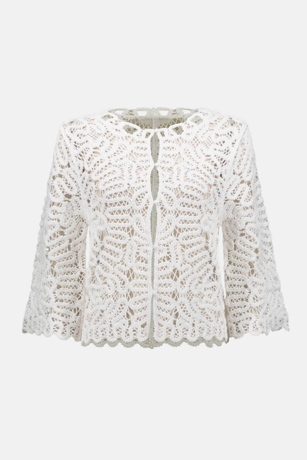 Joseph Ribkoff - Crochet Lace Open-front Cardigan