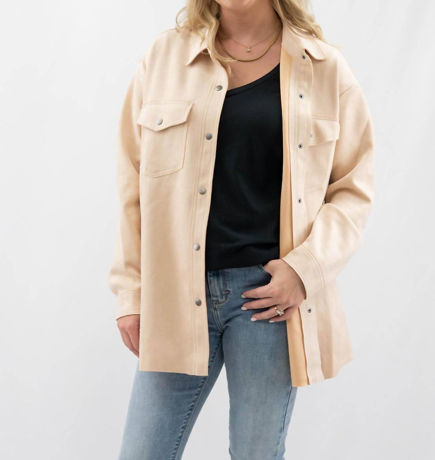 Hyfve - Women's Faux Suede Shacket
