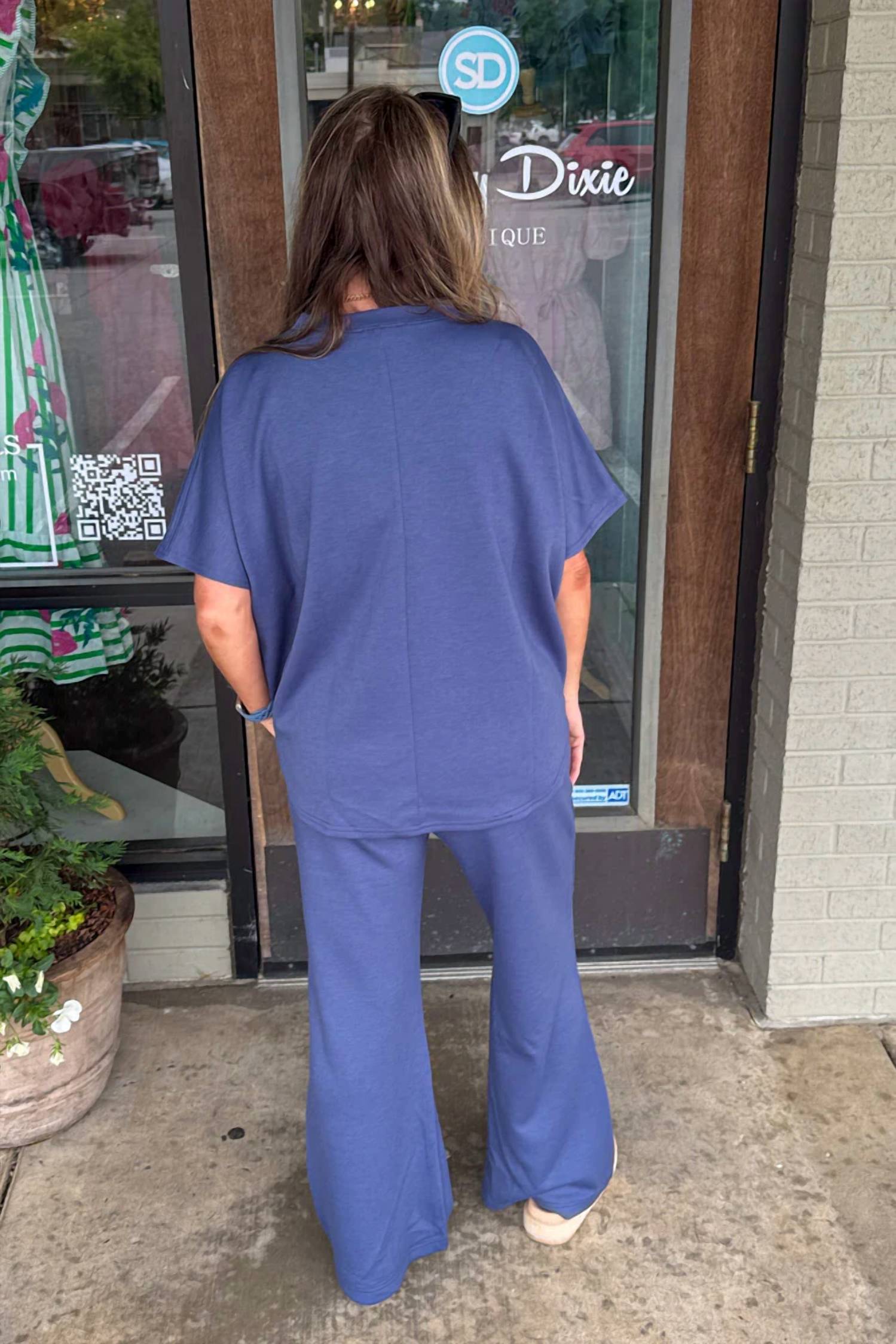 Dear Scarlett - Curved Hem Tops And Pant Flare Set