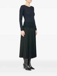 Maison Margiela Long Pleated Skirt in off black - women's skirt - view 5