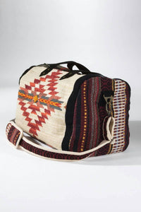 Urbanista - Women's Handwoven Navajo Pattern Duffel Bag With Suede Straps