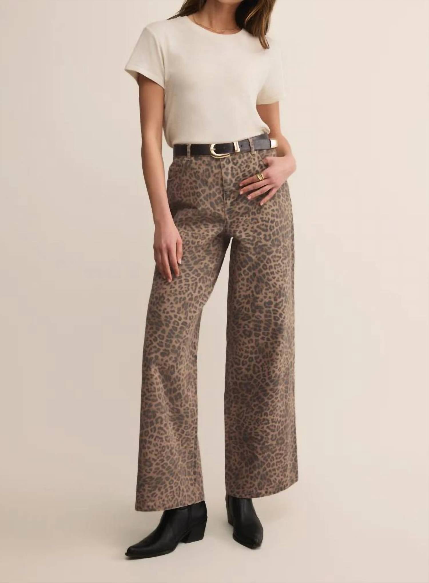 Z Supply - Marli Denim Leopard Pants