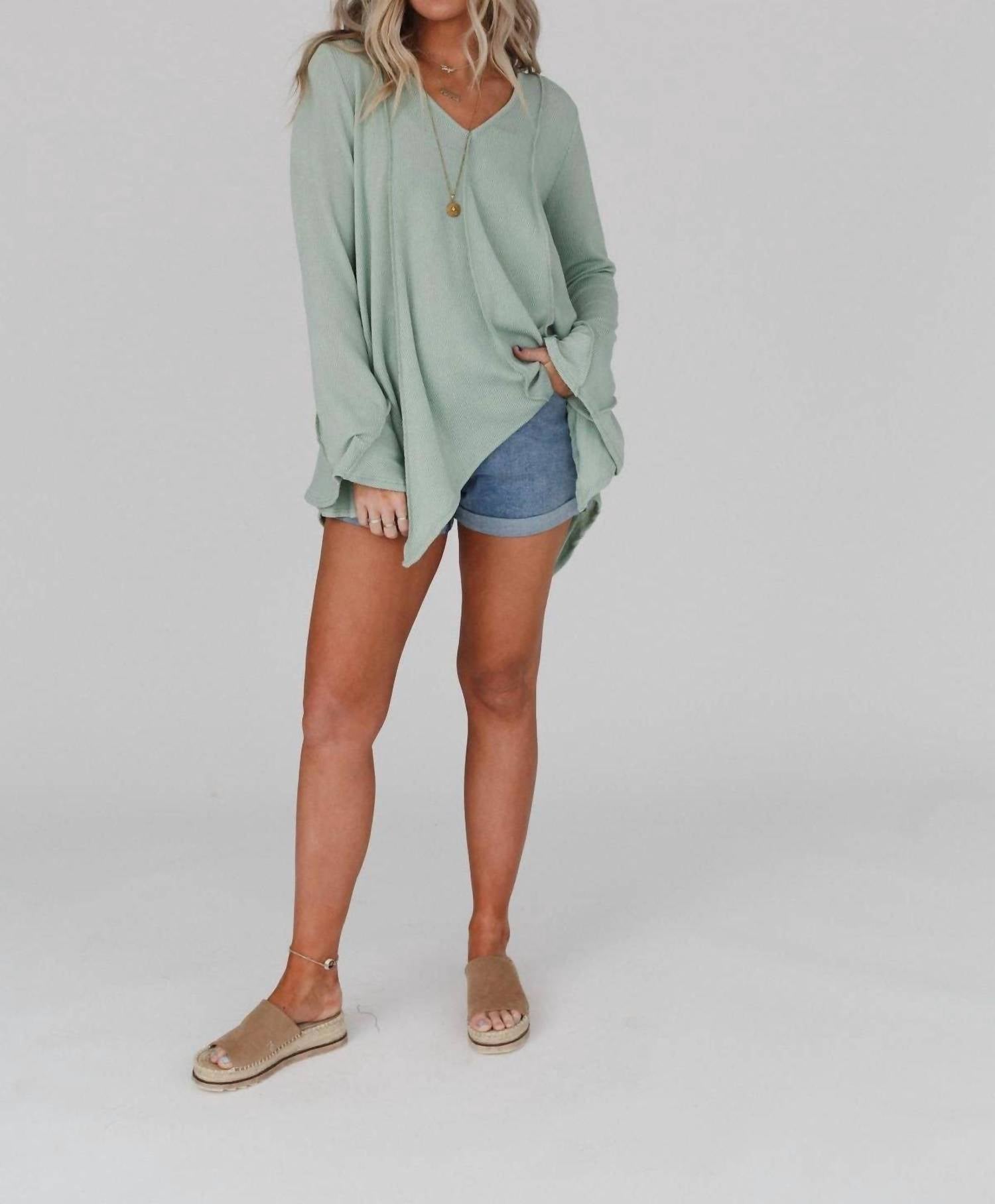 Three Bird Nest - Golden Long Bell Sleeve Top