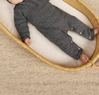 Rylee + Cru COZY HEATHER KNIT JUMPSUIT in grey - kids' item