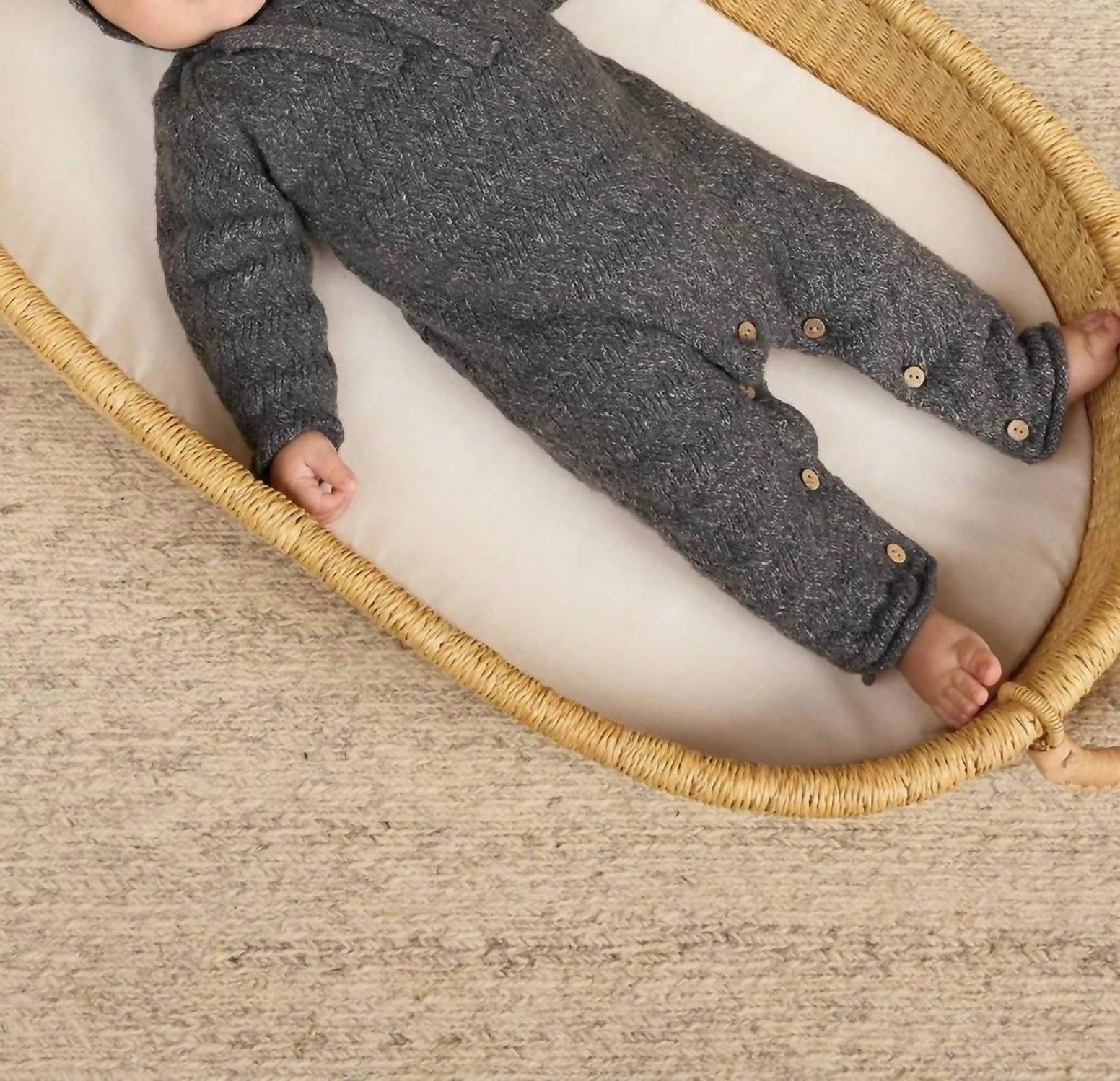 Rylee + Cru COZY HEATHER KNIT JUMPSUIT in grey - kids' item