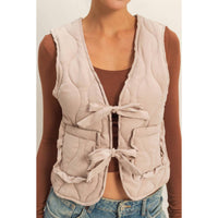 Hyfve - Quilted Vest With Tie-Front And Patch Pockets