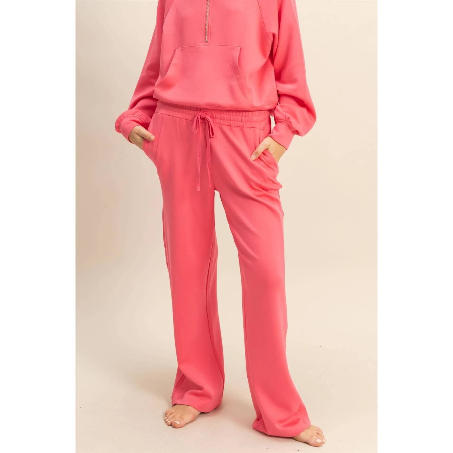 Double Zero - Double Knit High-waist Wide-leg Drawstring Sweatpants