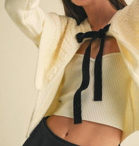Eb Luxe - Cape-effect Cable Knit Cardigan
