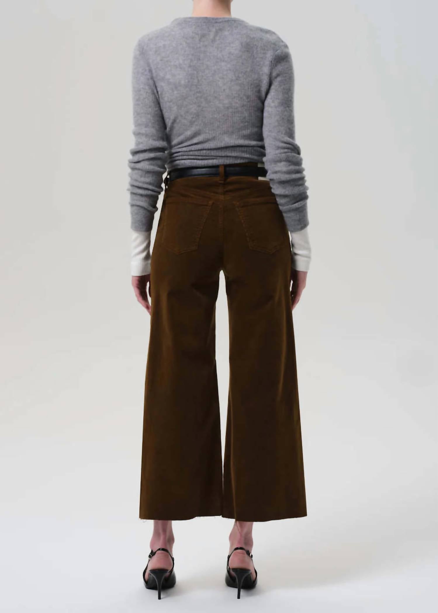 Citizens of Humanity Women's Lyra Wide Leg Crop Pant in manuka - women's pants - alternate view