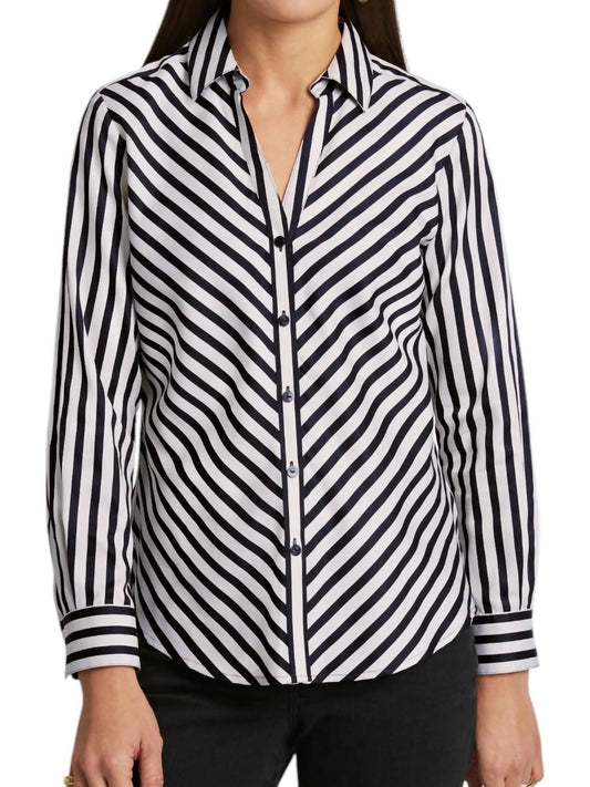 Foxcroft - Mary No Iron Stripe & Gingham Shirt