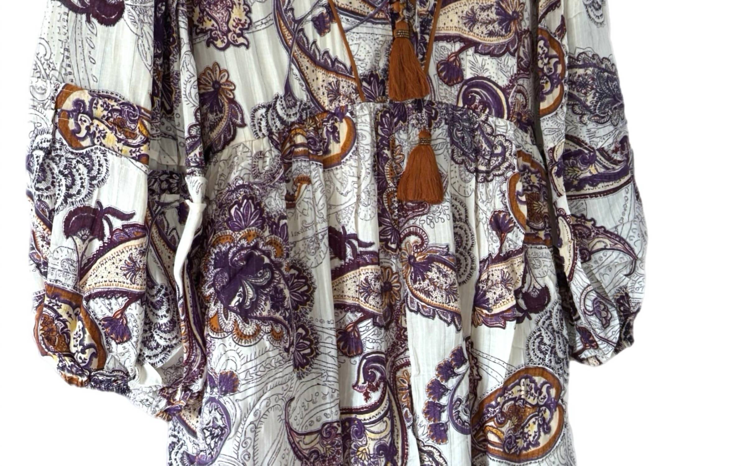 Band Of The Free - Paisley Long Sleeve Mini Dress