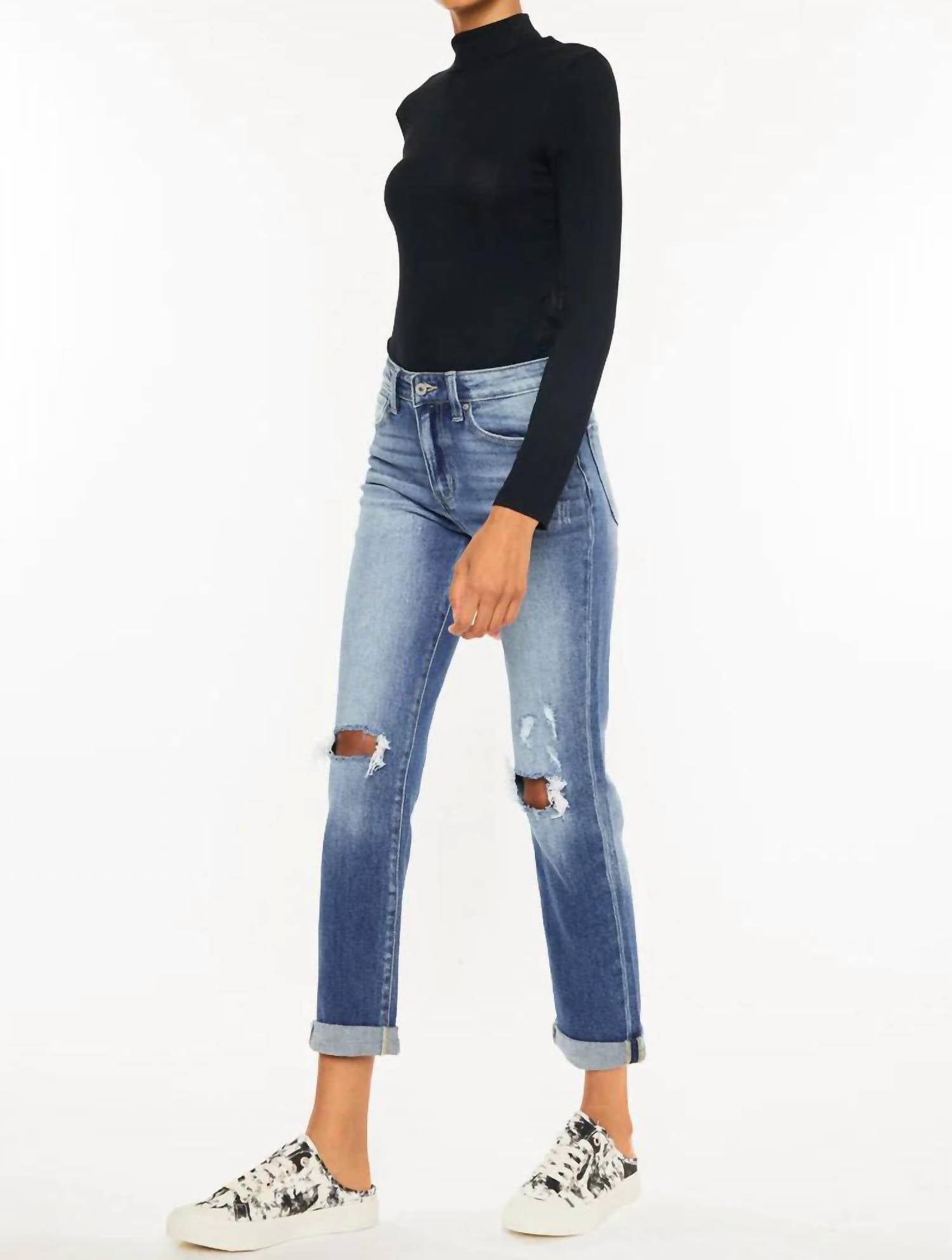 Kancan - Raven Ultra High Rise Slim Straight Leg Jeans
