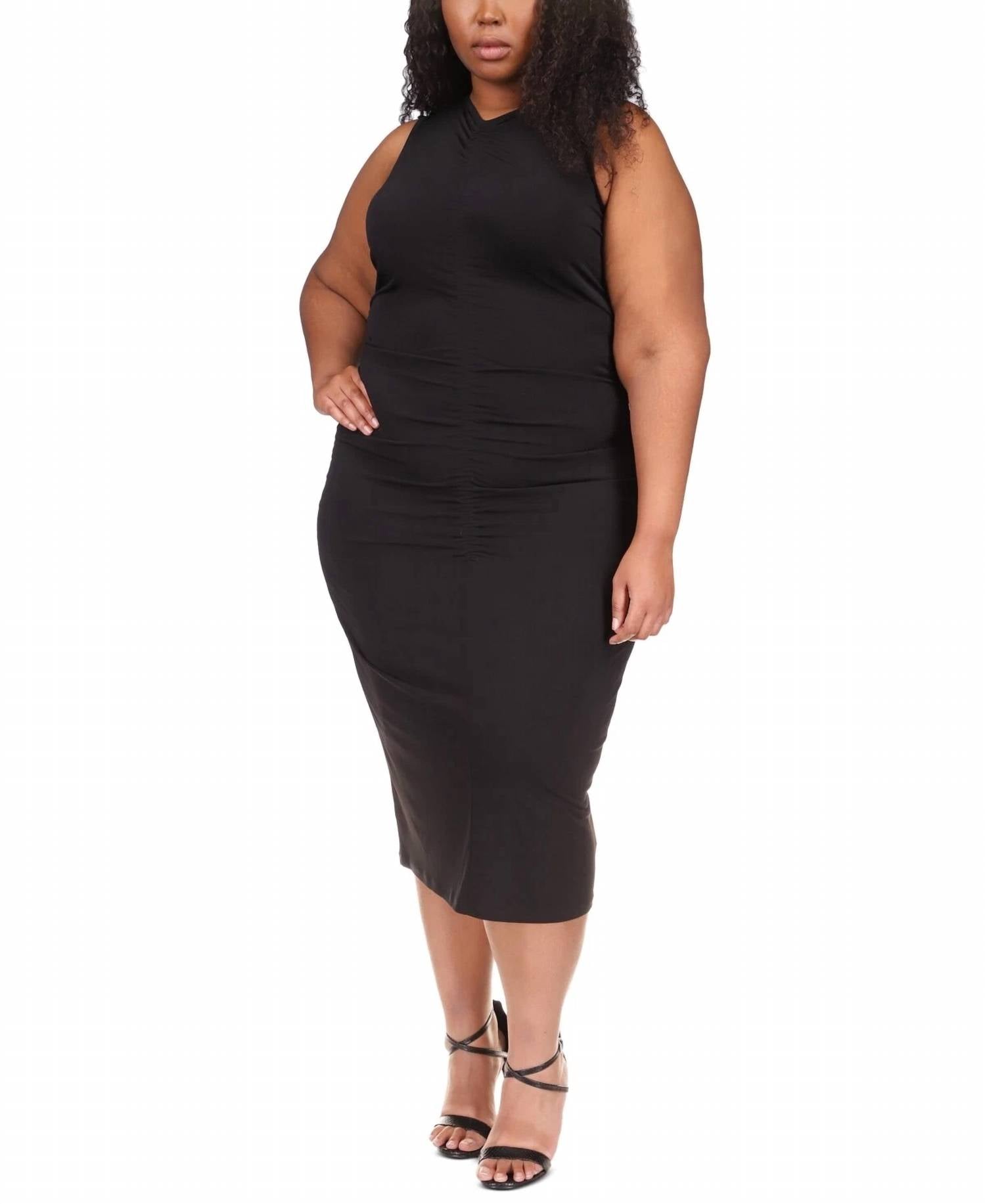 Michael Kors - Ruched Sleeveless Midi Dress