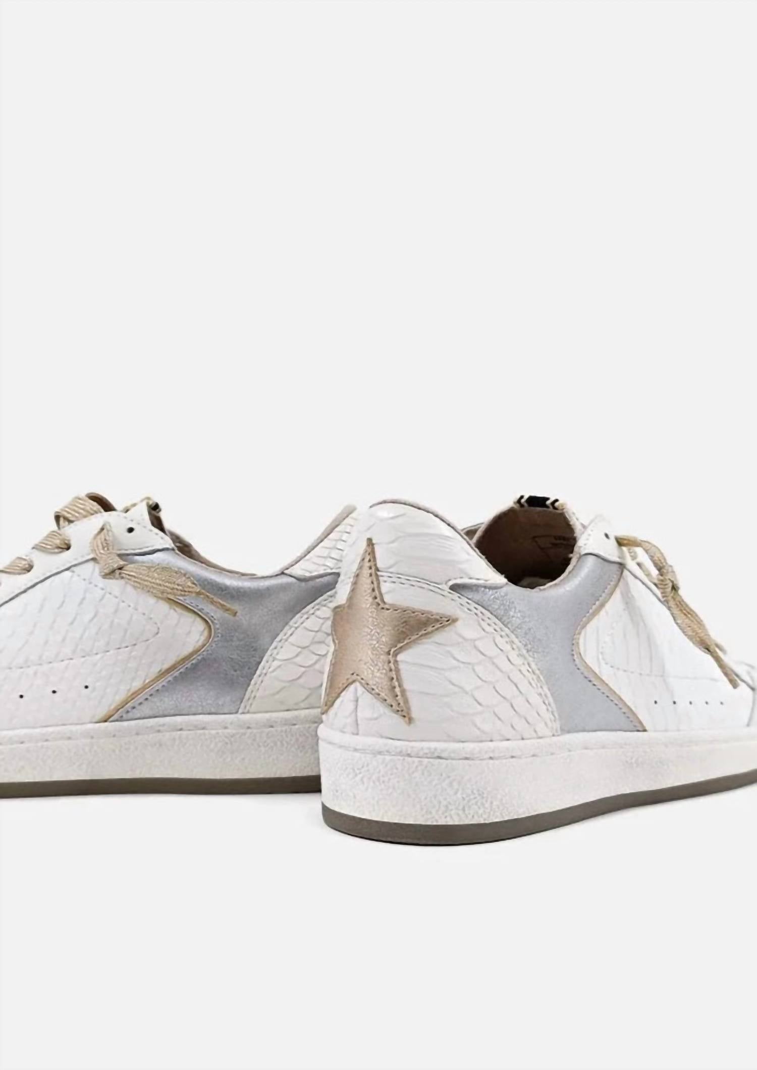 SHU SHOP Women's Snake Laceup Sneaker in white - women's sneaker - alternate view