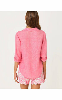 Lilly Pulitzer - Sea View Button Linen Down Top