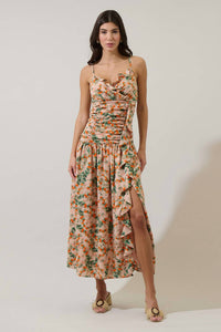 Sugarlips - Heida Floral Bristol Ruched Maxi Dress