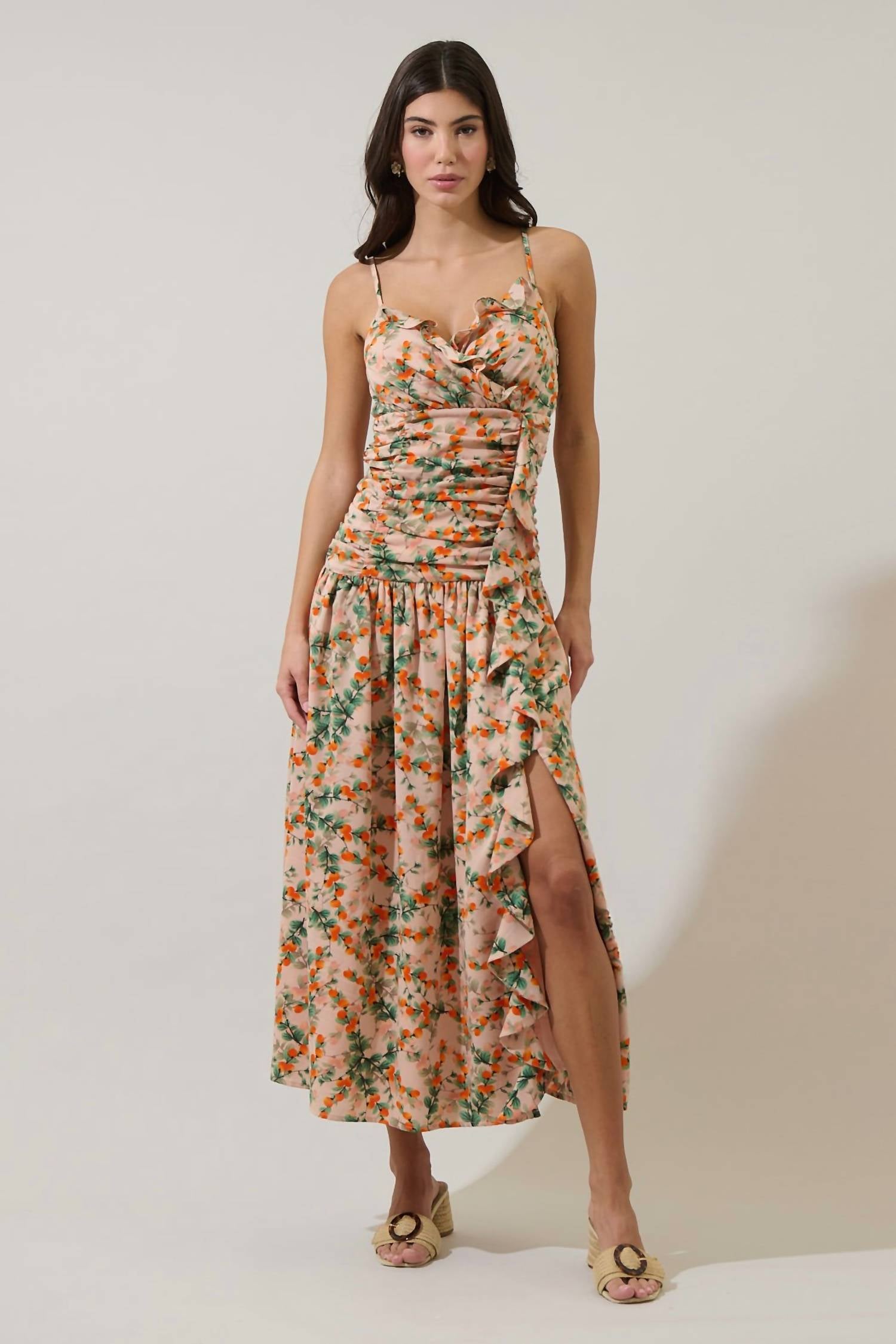 Sugarlips - Heida Floral Bristol Ruched Maxi Dress