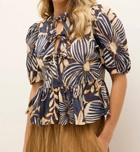 Marie Oliver - Estella Floral Print Peplum Top