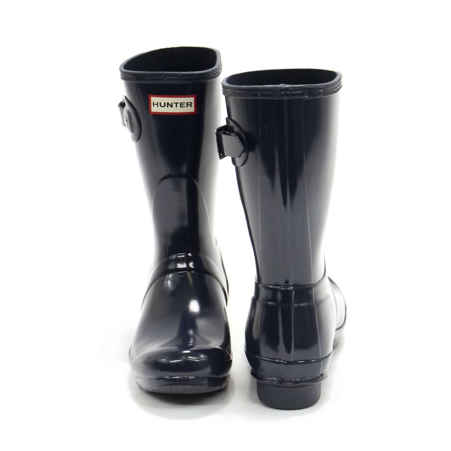HUNTER Women's Original Short Gloss Rain Boots in navy - women's shoe - view 4