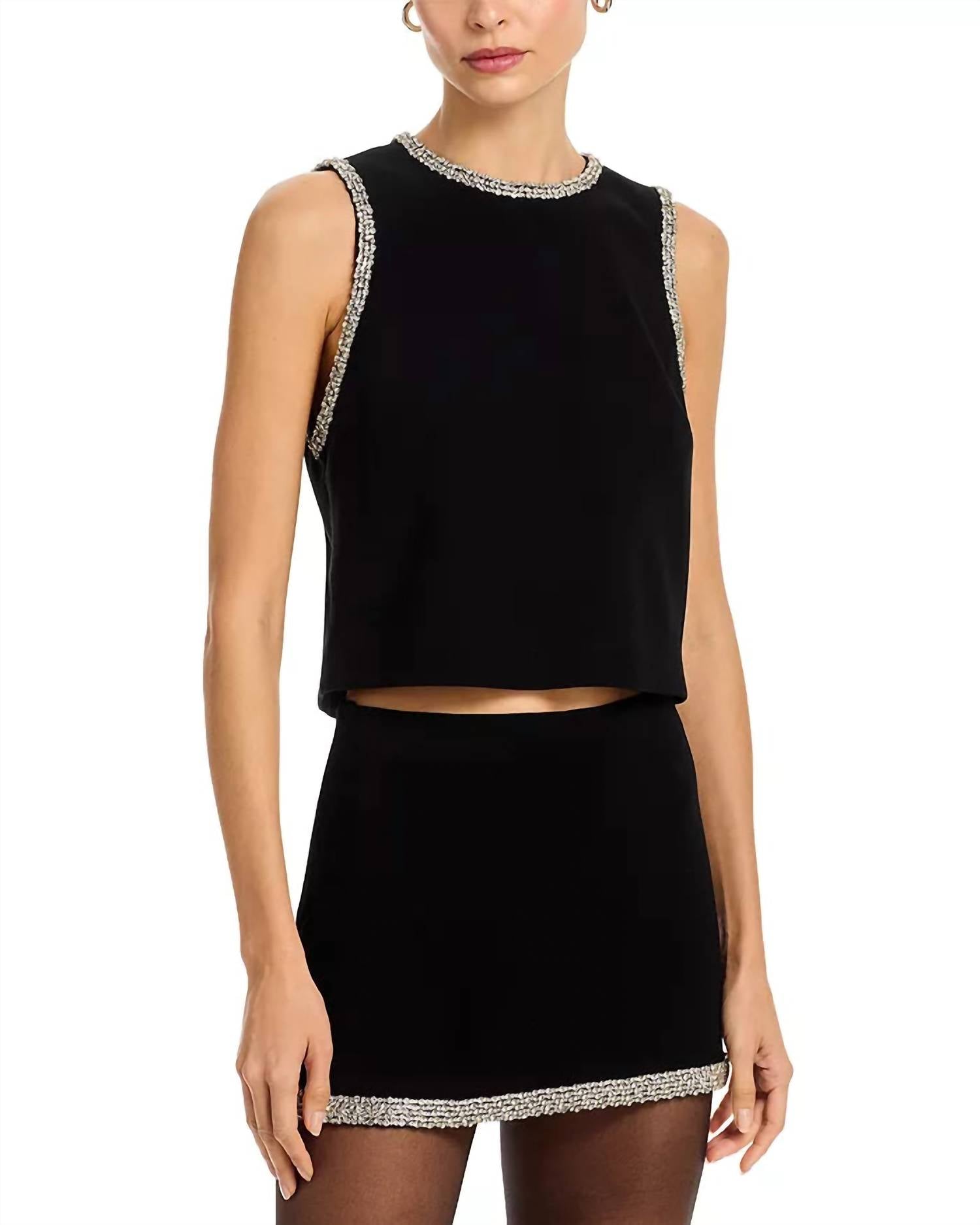Alice + Olivia - Amal Embellished Boxy Tank Top
