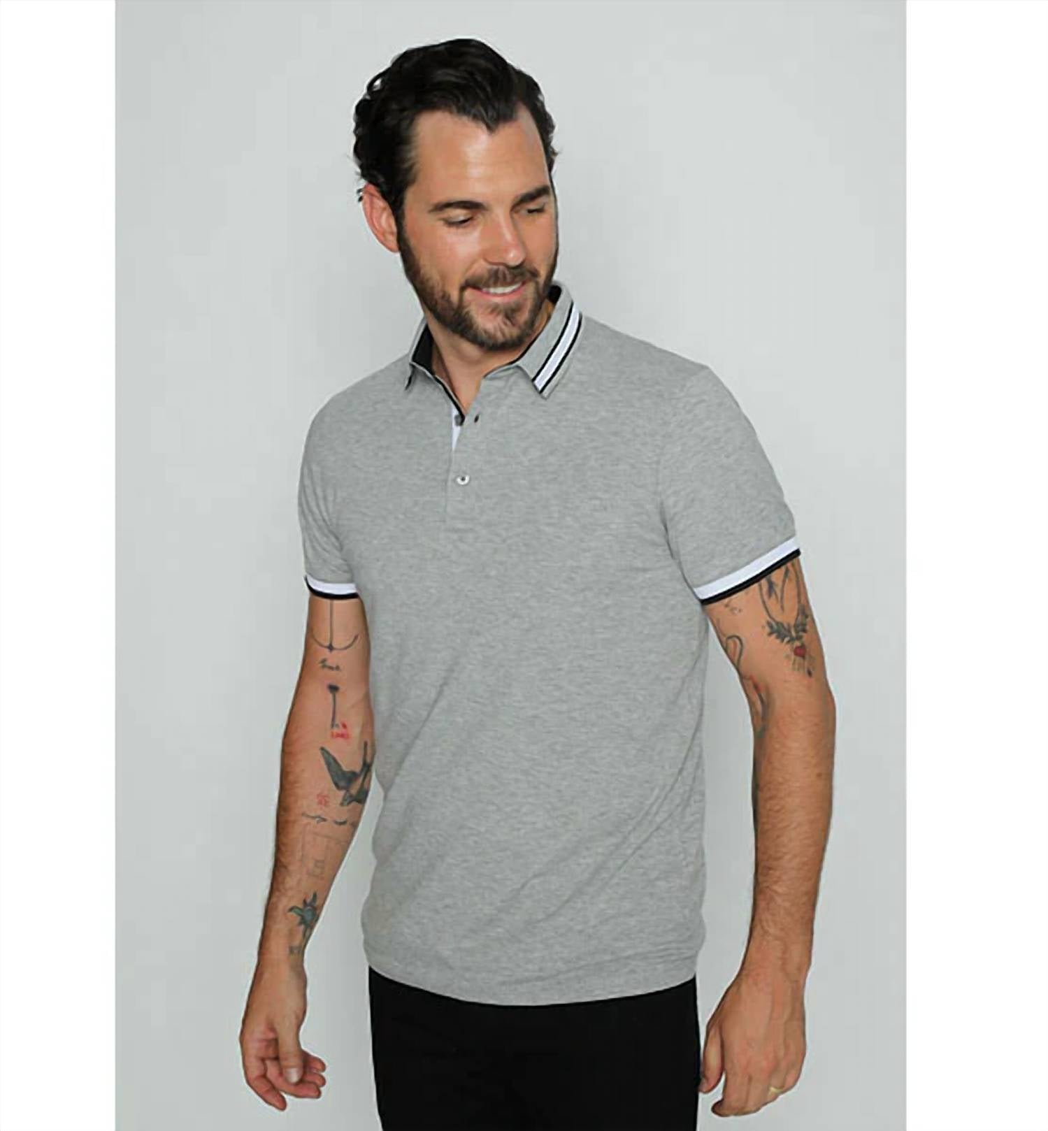 Eight X - Stripe Trim Polo