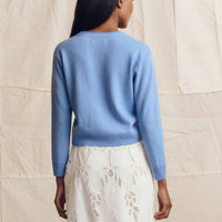 The Great. - Cashmere Tiny V Neck Cardi Top