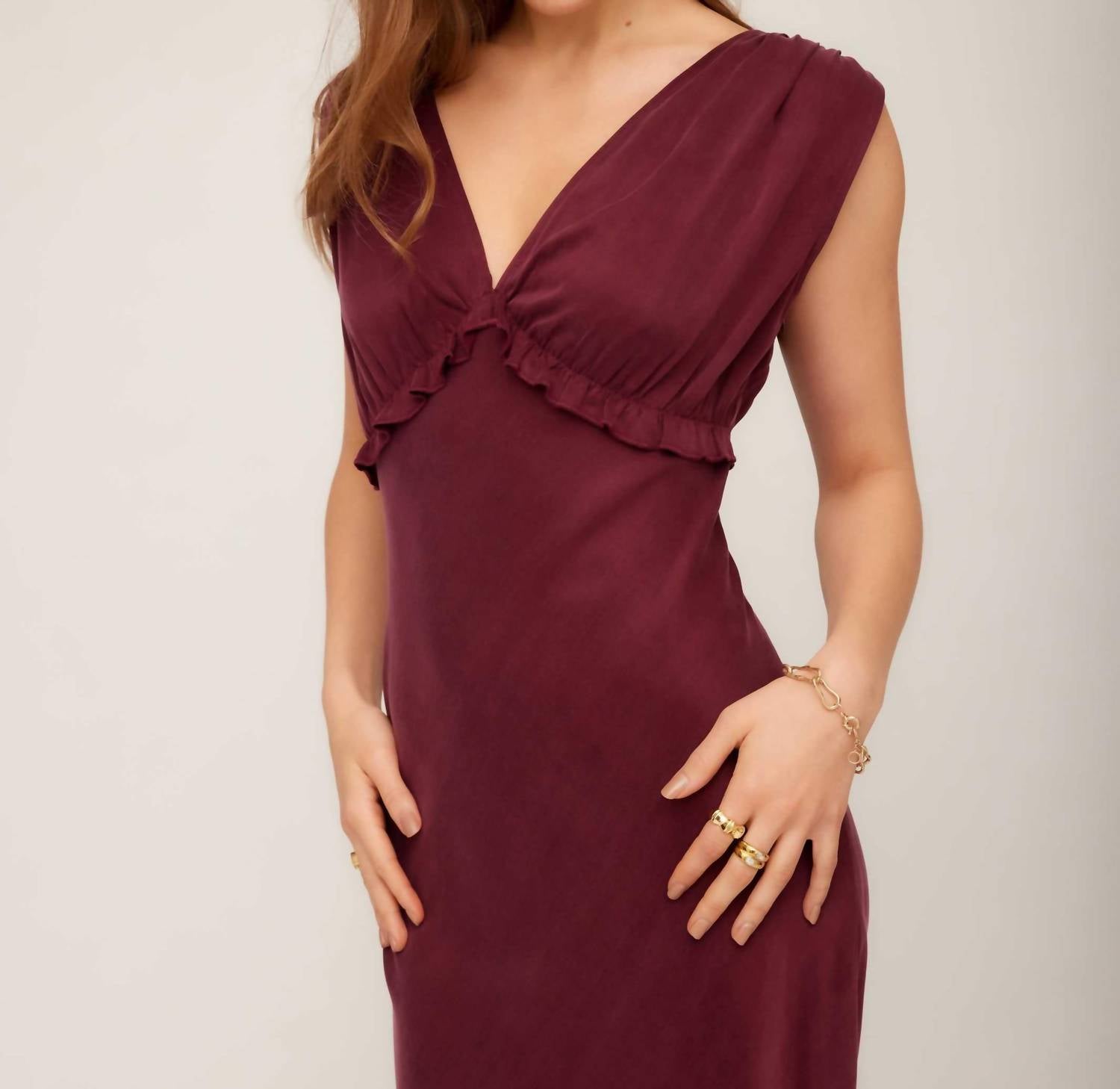Fifteen Twenty - Cierra Ruffle Detail Midi Dress