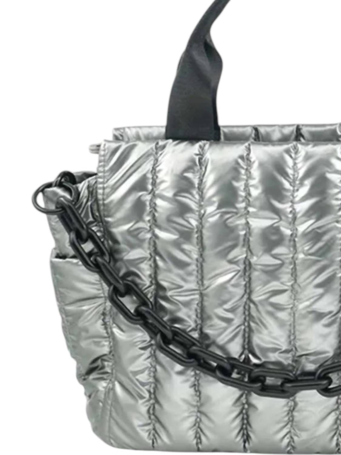 Bc Handbags - Puffer Tote Bag With Chain