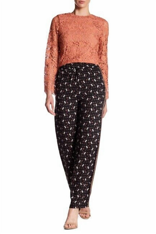 Alice + Olivia - Floral Print High Waist Wide Leg Pants