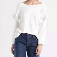Current/Elliott - Ruffle Shoulder Long Sleeve Sweatshirt