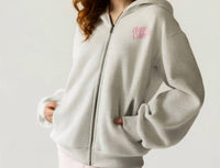 The Happy Camp3R - Love Plaid Zip-up Hoodie