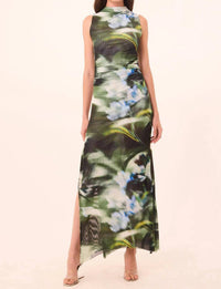 Misa Los Angeles Athena Sleeveless Dress in blurred casablanca lily - women's dress