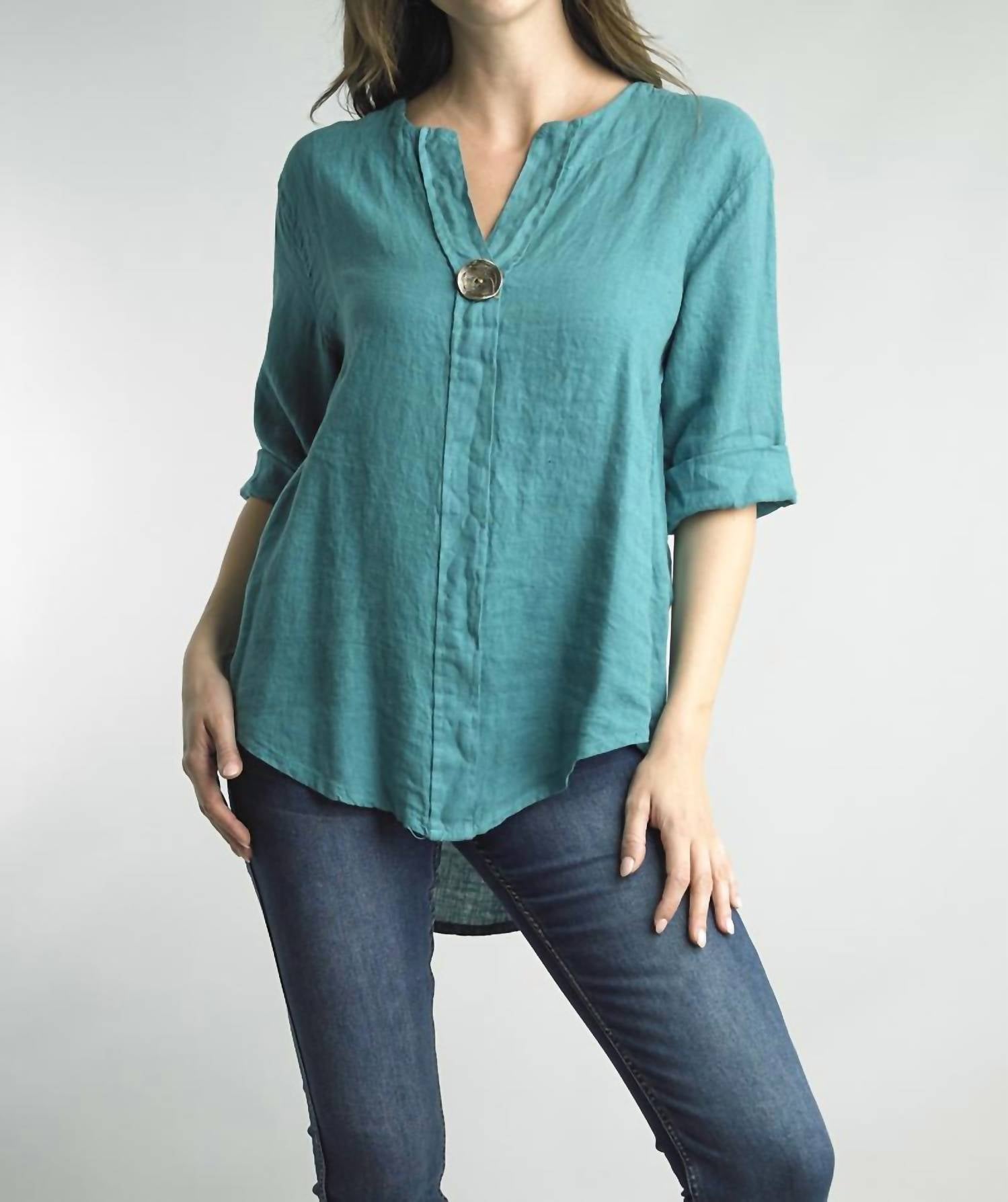 Tempo Paris - V-neck Elbow Sleeve Tunic