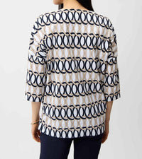Joseph Ribkoff - Stretch Poplin Geometric Print Tunic