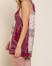 Pol - Paisley Knit Tank Top
