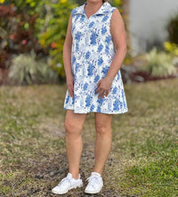 Simply Southern Peyton Quarter Zip Mini Dress in flower vine - women's dress