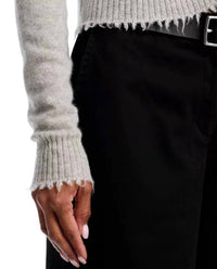 RE/DONE Loose Polo Cardigan Sweater in grey - women's cardigan - view 5