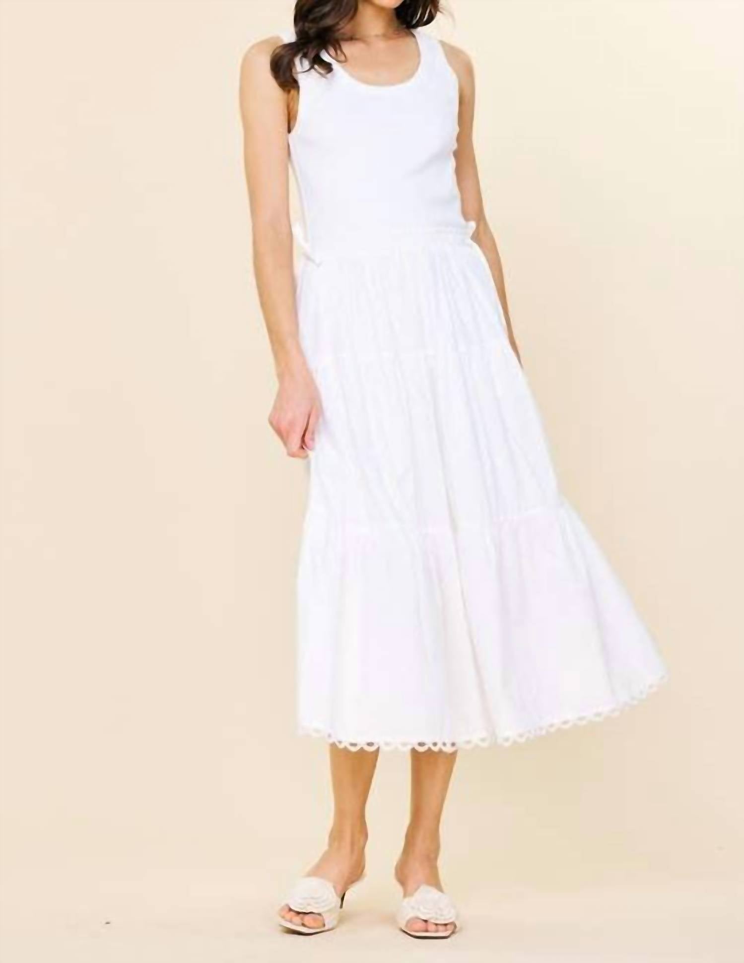 Skies Are Blue - Knit Tank Poplin Skirt Dress