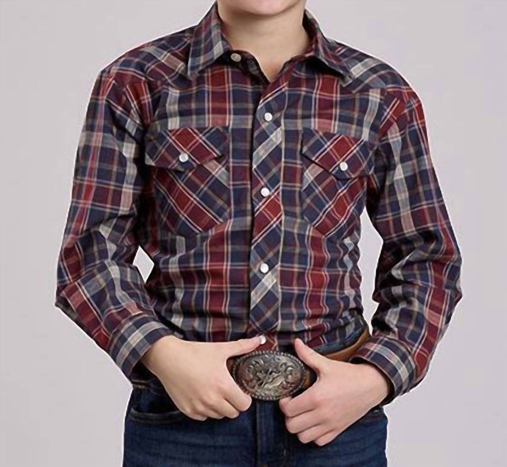 Roper - Boys' Woven Plaid Shirt