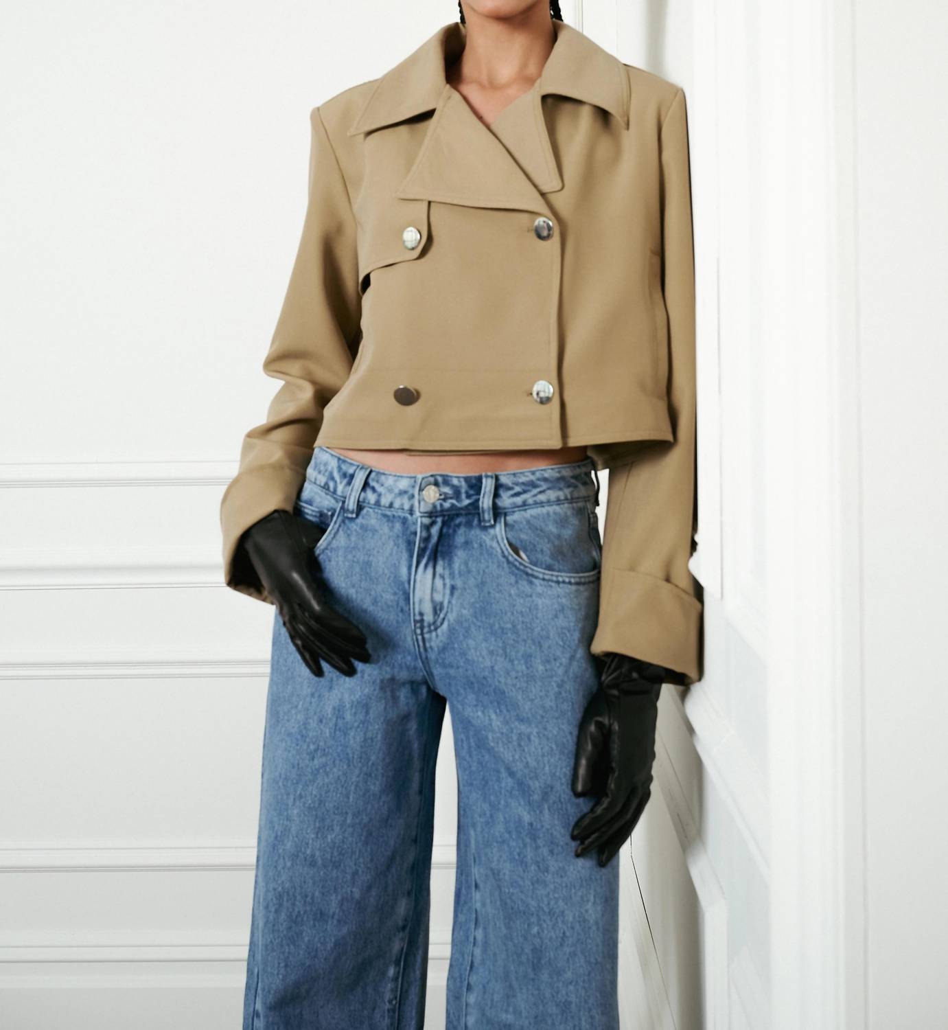 We Wore What - Cropped Trench Coat