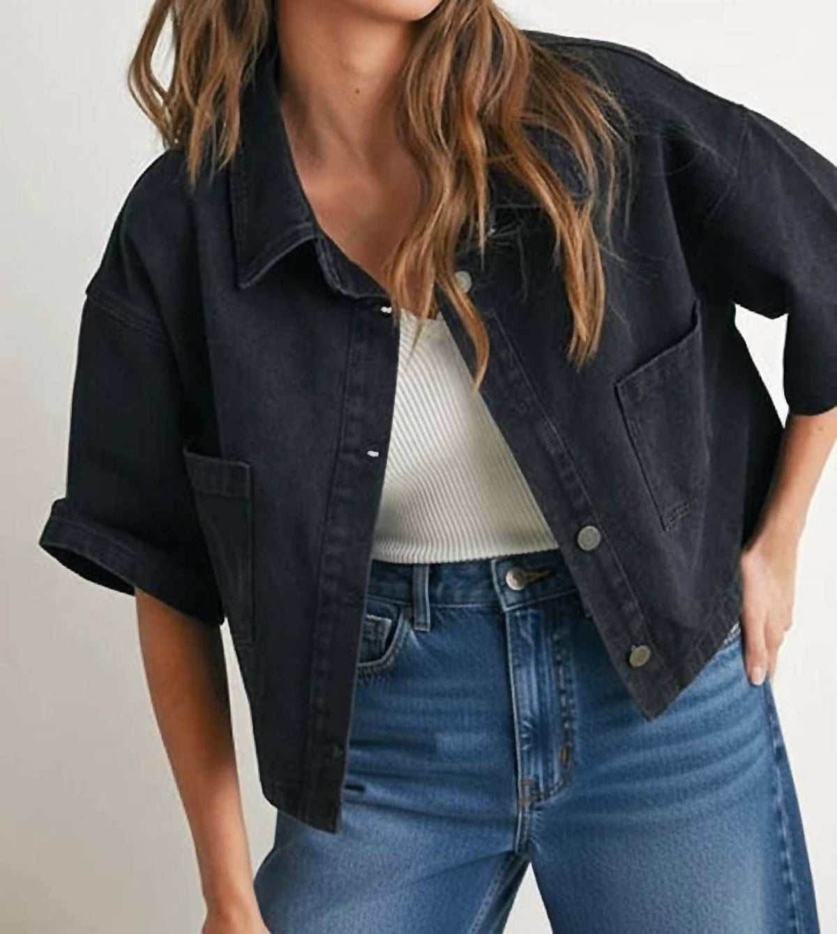 Buttermelon - Selina Button Front Cropped Jacket