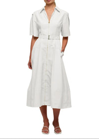SIMKHAI Meredith Cotton Midi Dress in white - women's dress