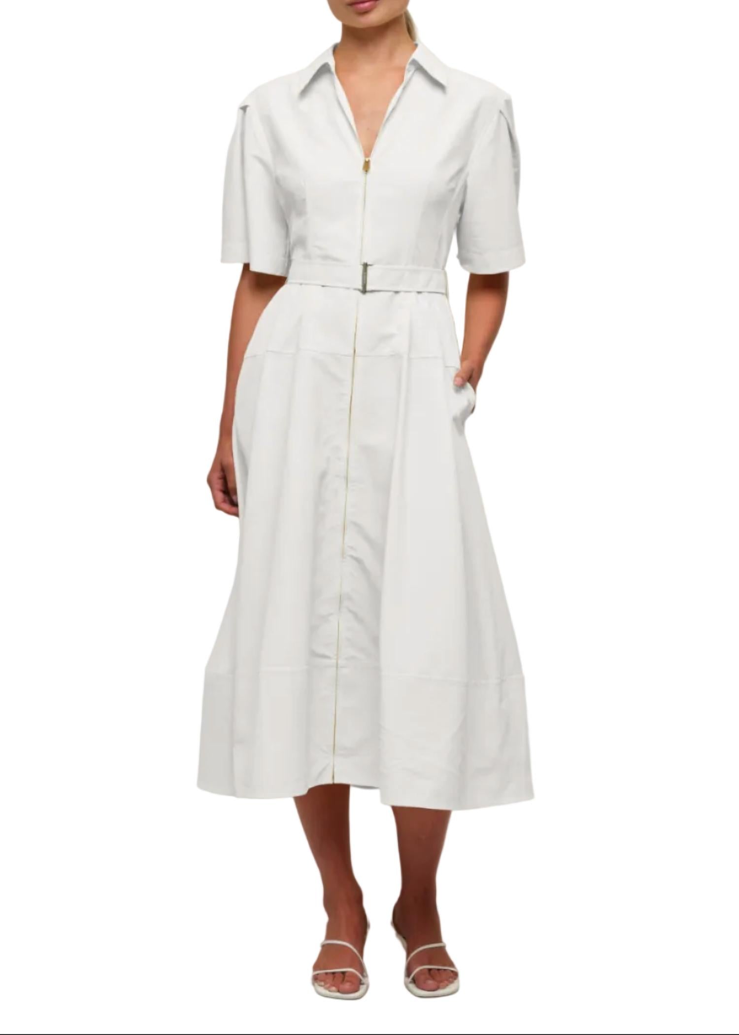 SIMKHAI Meredith Cotton Midi Dress in white - women's dress