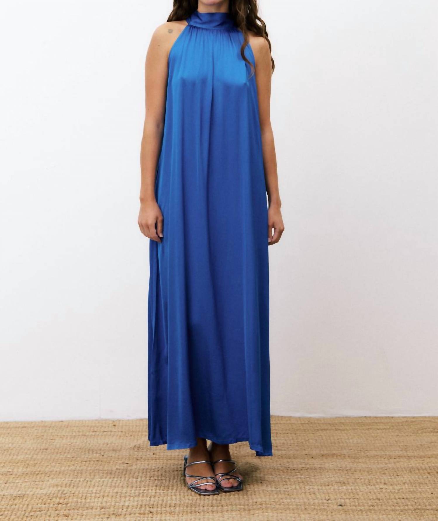 FRNCH Auberya Maxi Dress in azure blue - women's dress