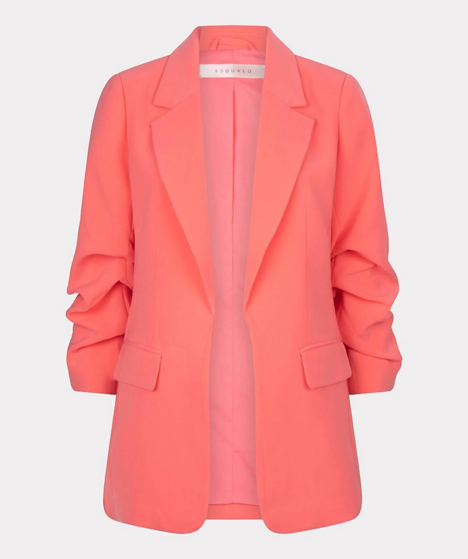 ESQUALO Brigitt City Three Quarter Sleeve Blazer in strawberry - women's jacket - view 5