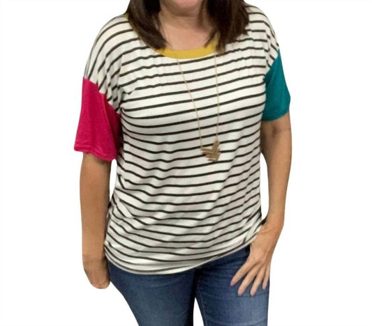 Bibi - Striped Tee Top