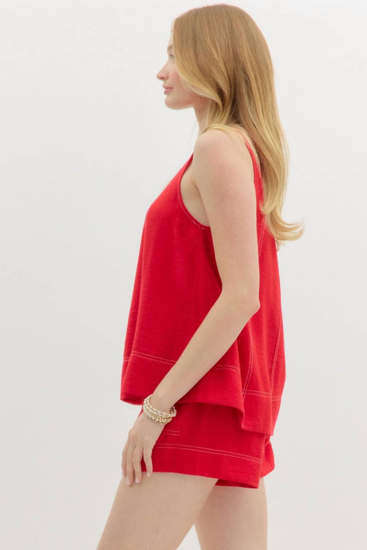 Entro - Solid Sleeveless Pull Over Top