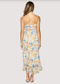 LOST + WANDER Garden Afterglow Maxi Dress in multi floral - women's dress - detail view