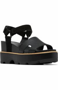 SOREL Women's Joanie IV Ankle Strap Wedge in black - women's sandal